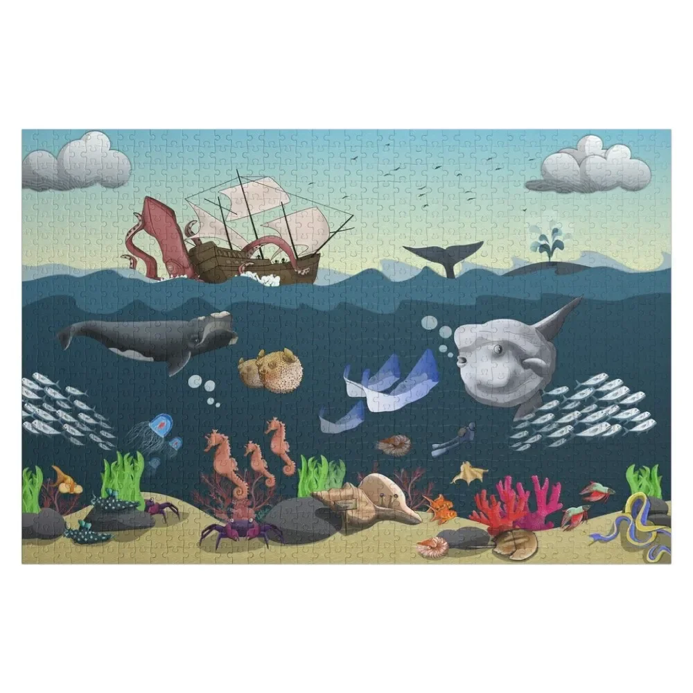 

Ocean Scene Jigsaw Puzzle Personalised Name Custom Name Wood Customized Kids Gift Baby Wooden Puzzle