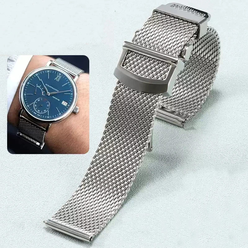 

Watch accessories For IWC PORTOFINO PORTUGIESER Metal Strap Milanese Stainless Steel Watch Band Chain 20mm 22mm