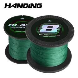 HANDING X8 Blast Braided Fishing Line Super Thin Strong PE Line HyperOSi® Coating German Technology Knotted Well Fishing Line