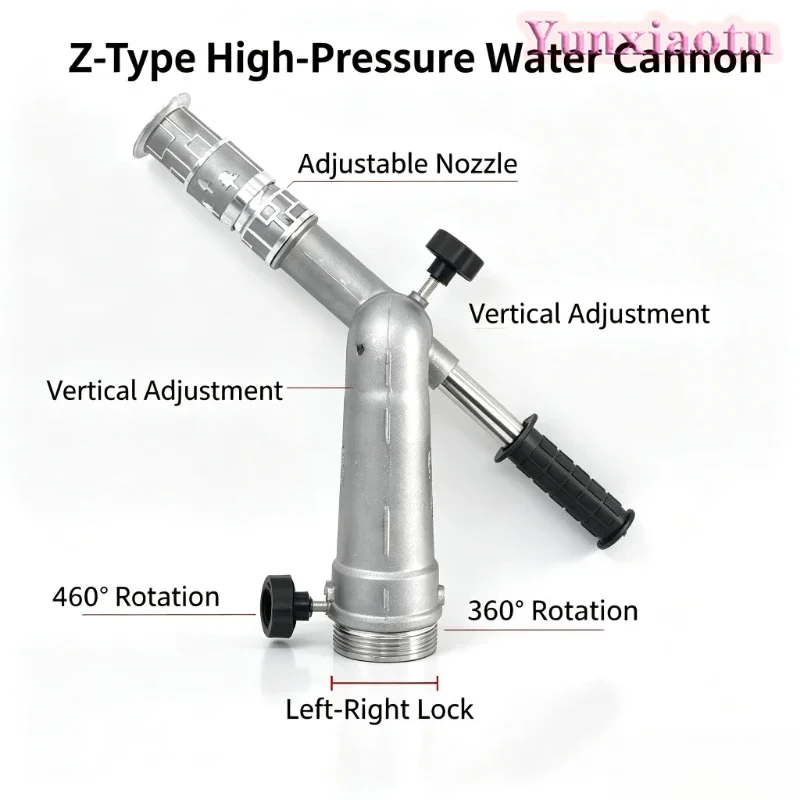 Z-Type High Pressure Water Cannon, 360° Adjustable Multi-Mode Nozzle for Sprinkler Truck, Irrigation & Fire Protection