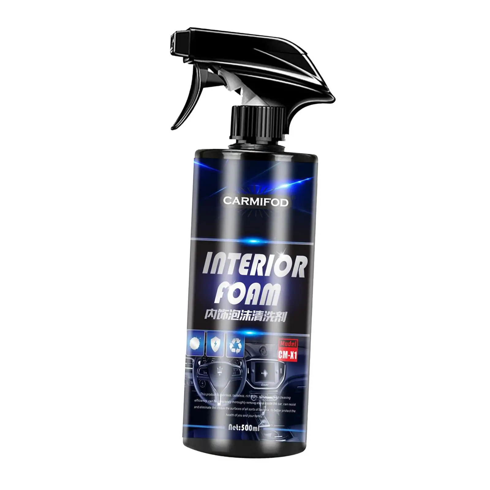 Automotive Interior Foam Cleaner Spray for Upholstery Leather Seat Fabric Linen Flannel Carpet Ceiling Stain Remover 500ml