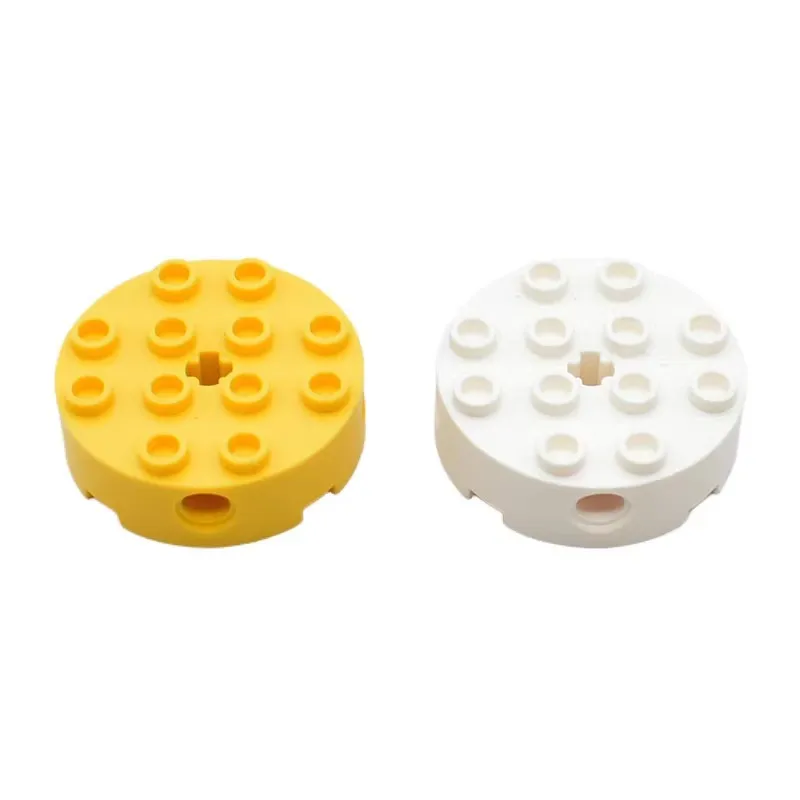 

10PCS 6222 Brick Round 4 x 4 with 4 Side Pin Holes and Center Axle Hole compatible with 6222 Assembles Blocks toys