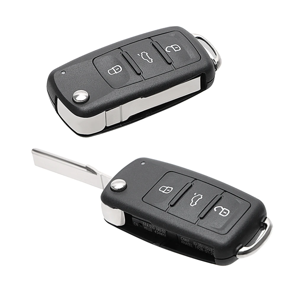 For Beetle/Caddy/Eos/Golf/Jetta/Polo/Scirocco/Tiguan/Touran/UP For VW Car Key Shell Blank Car Keys Remote Flip 3 Buttons