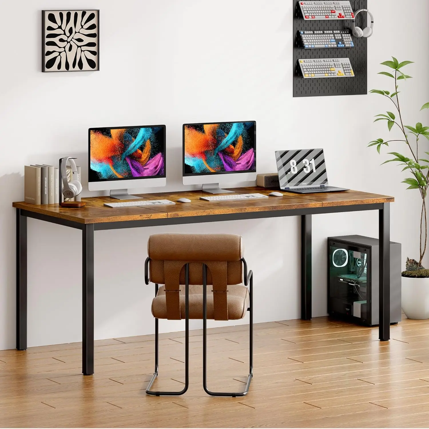 Benötigen großen Computer tisch 70,8x31,5 Zoll Konferenz tisch großen Schreibtisch Schreibtisch Schreibtisch Workstation für Home Office, rustikal