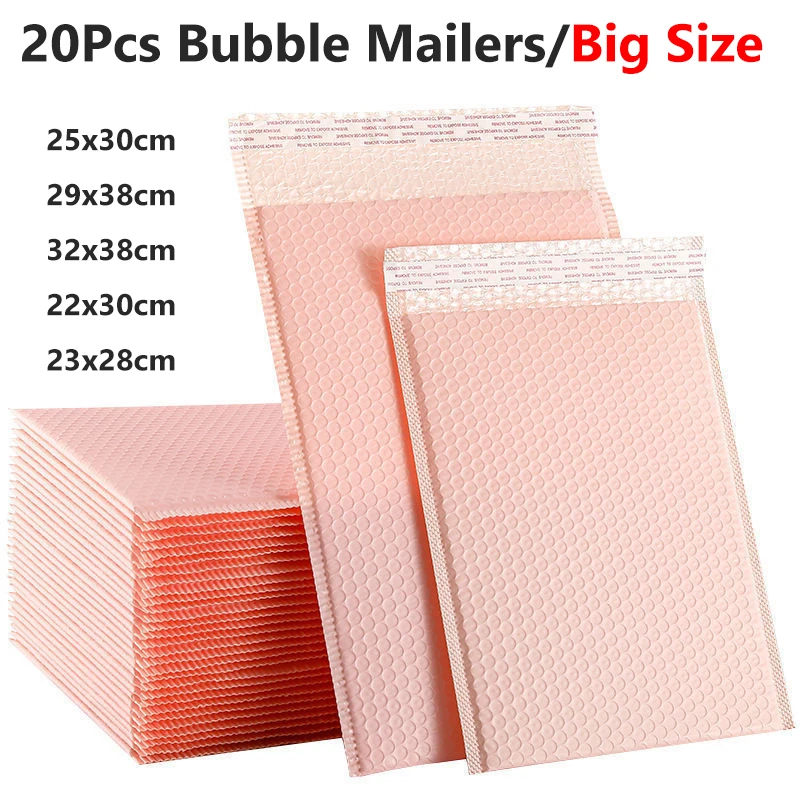 

20PCS Bubble Mailers Padded Envelopes Packaging Bags for Business Bubble Mailers Shipping Packing Ziplock Bag 32x38cm Light Pink