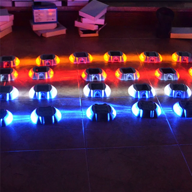 AB42-IP68 Waterproof LED Solar Powered Road Stud Light Road Reflective Ground Light Warning Light