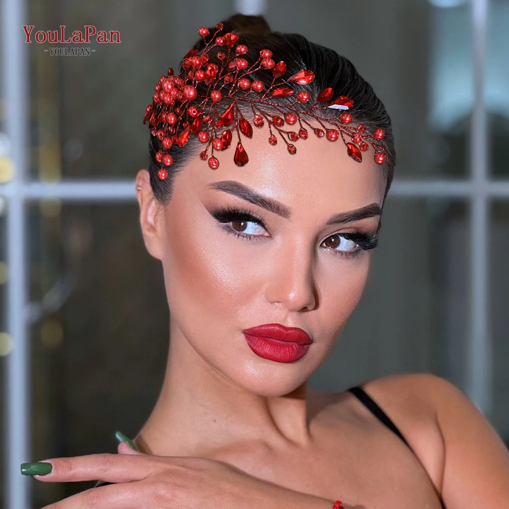 

TOPQUEEN Pearl Rhinestone Hairpiece Bridal Wedding Hair Accessories Fashion Woman Party Headband Bride Crystal Headwear HP84