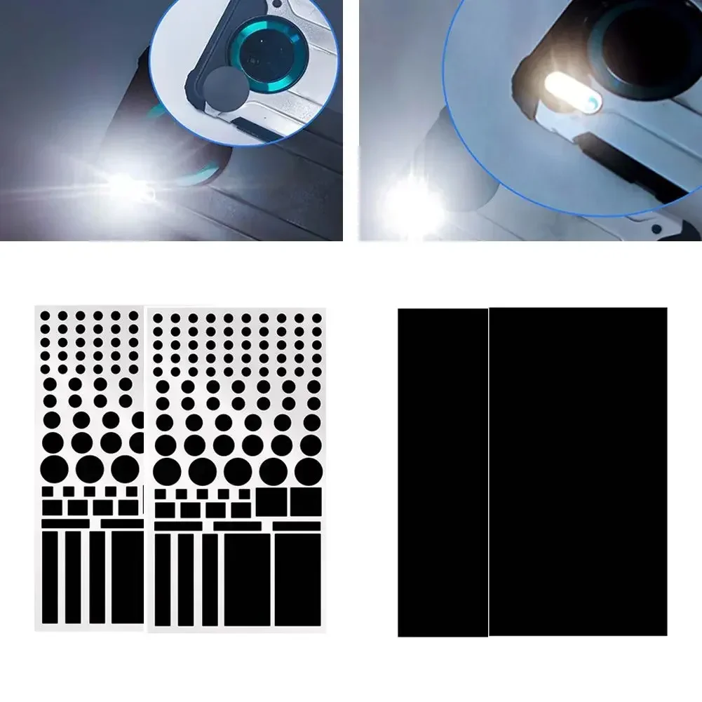 1pc Light Dimming Stickers 8x4inch Light Blocking Stickers For Electronics PVC Black Car LED Lights Shading Stickers