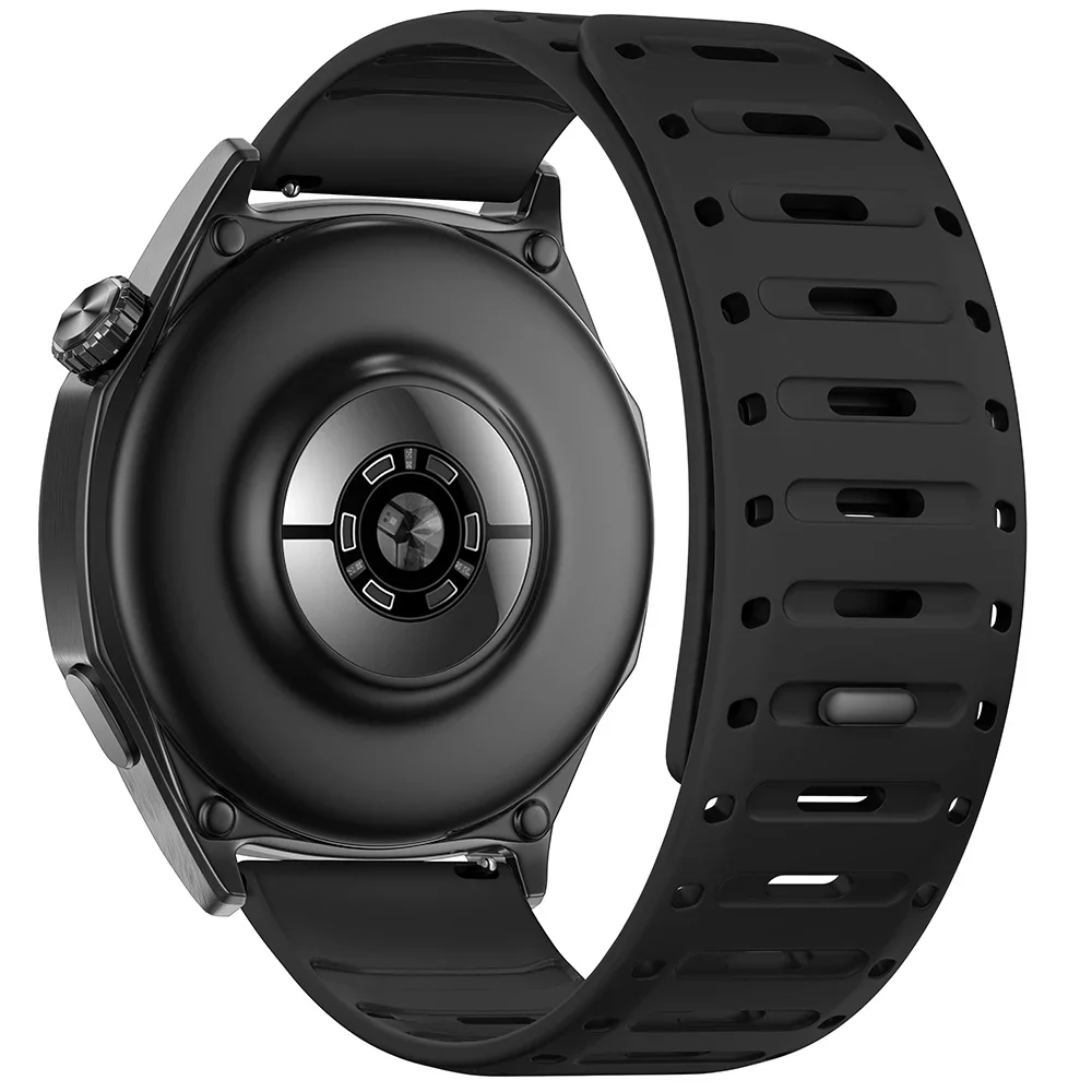 ซิลิโคน 22 มม.สําหรับ Huawei Watch 5 4 3/GT5 Pro GT5 GT4 46 มม.แม่เหล็ก Breathable สร้อยข้อมือสําหรับ amazfit GTR/Stratos/Bip 6 Band