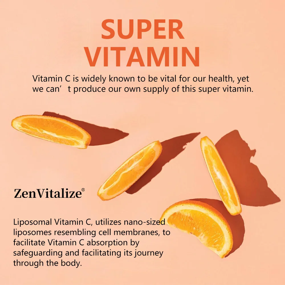 Cápsulas lipossomáticas de vitamina C – melhore a pele, promove produção de colágeno, apoia o sistema imunológico e a saúde da pele