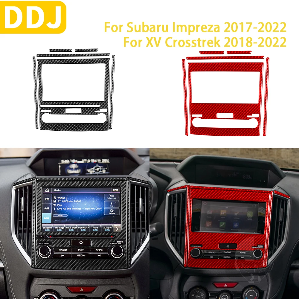 

Аксессуары из углеродного волокна для Subaru Impreza Crosstrek 2017-2022, интерьер автомобиля, центральное управление, Мультимедийная панель, наклейка
