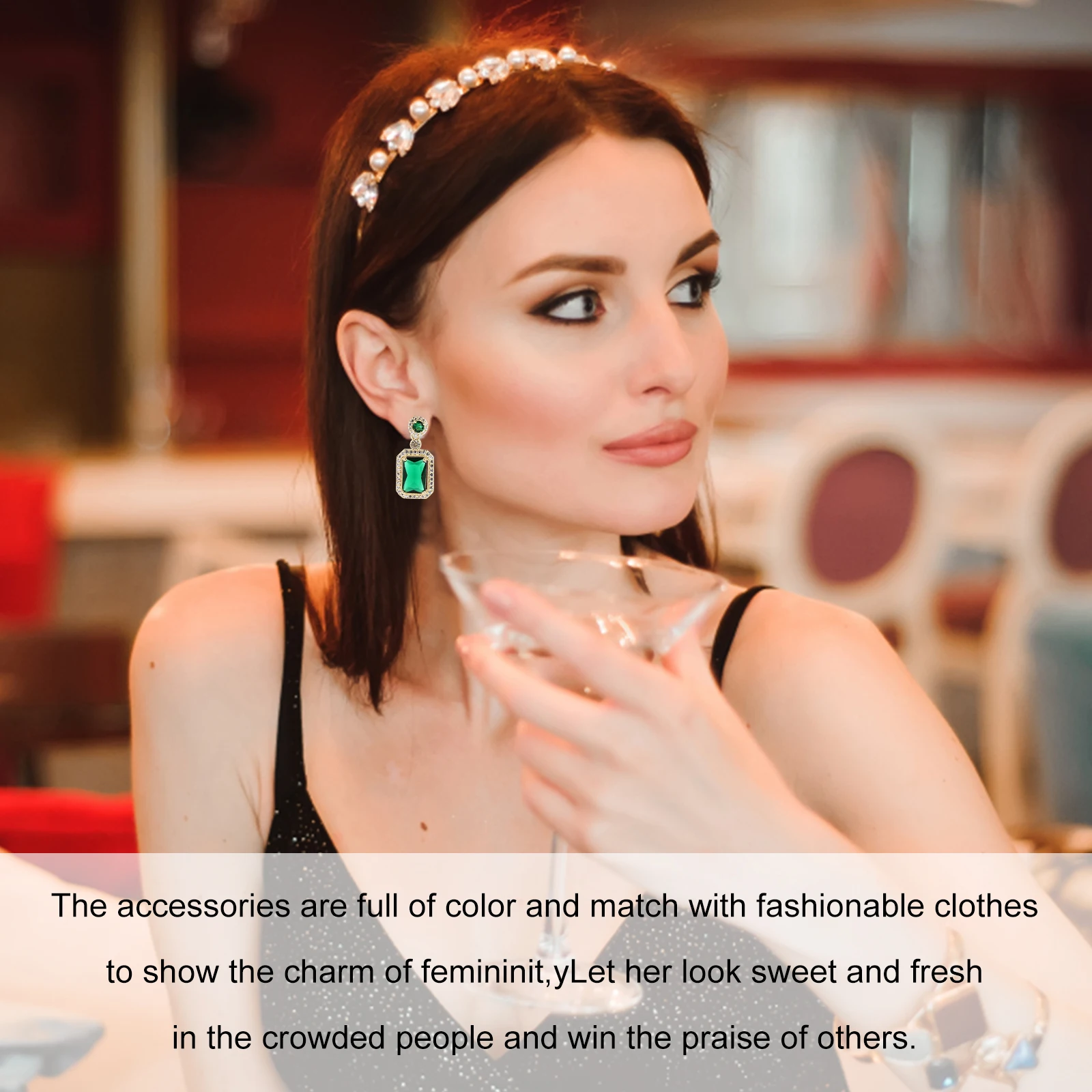 

Zircon Earrings Casual Wear Accessories Vintage Fashionable Jewelry Alloy Women Compliment- Design
