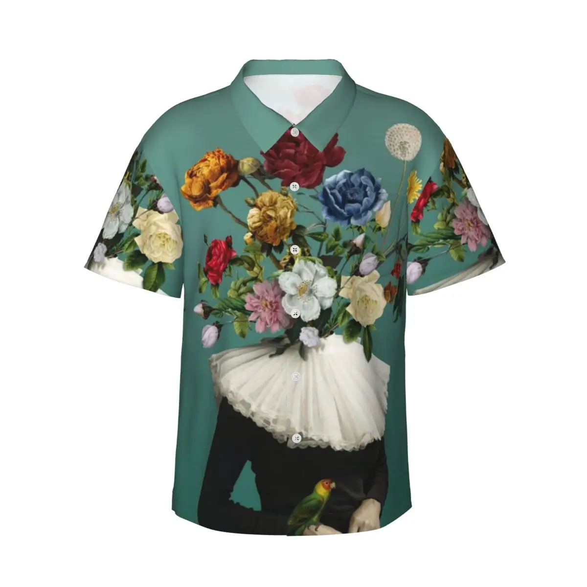 

Hawaiian Shirt Vacation Women Head Floral Print Blouses Pop Art You Loved me a Thousand Winters Retro Casual Shirts Streetwear