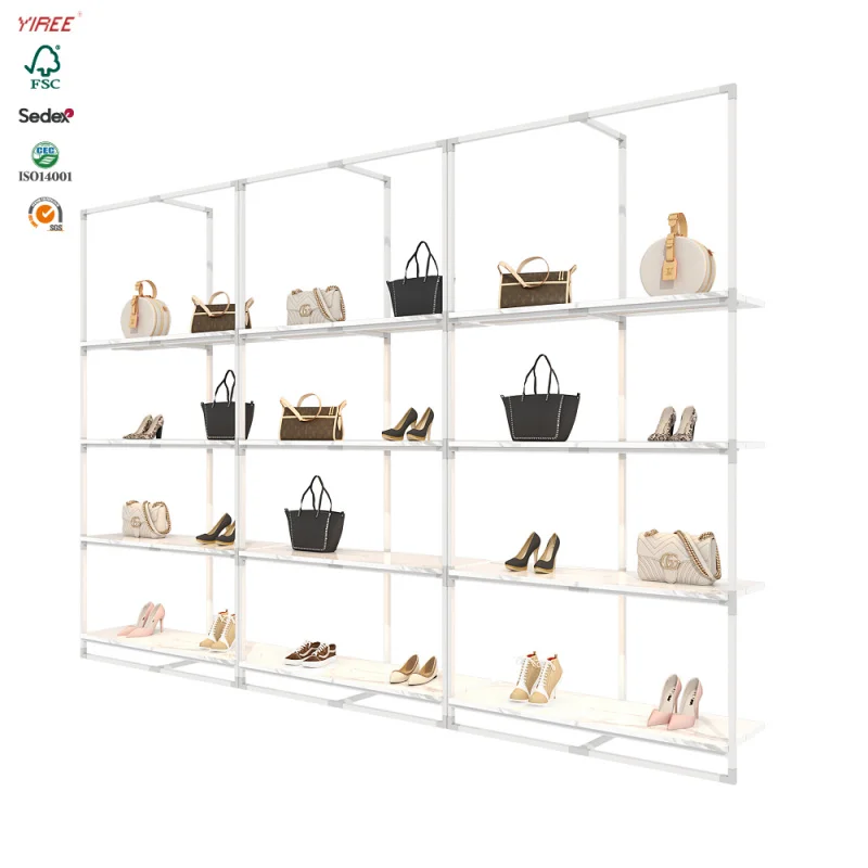 custom.Factory store verified quality metal black custom shoes display rack for handbags shop