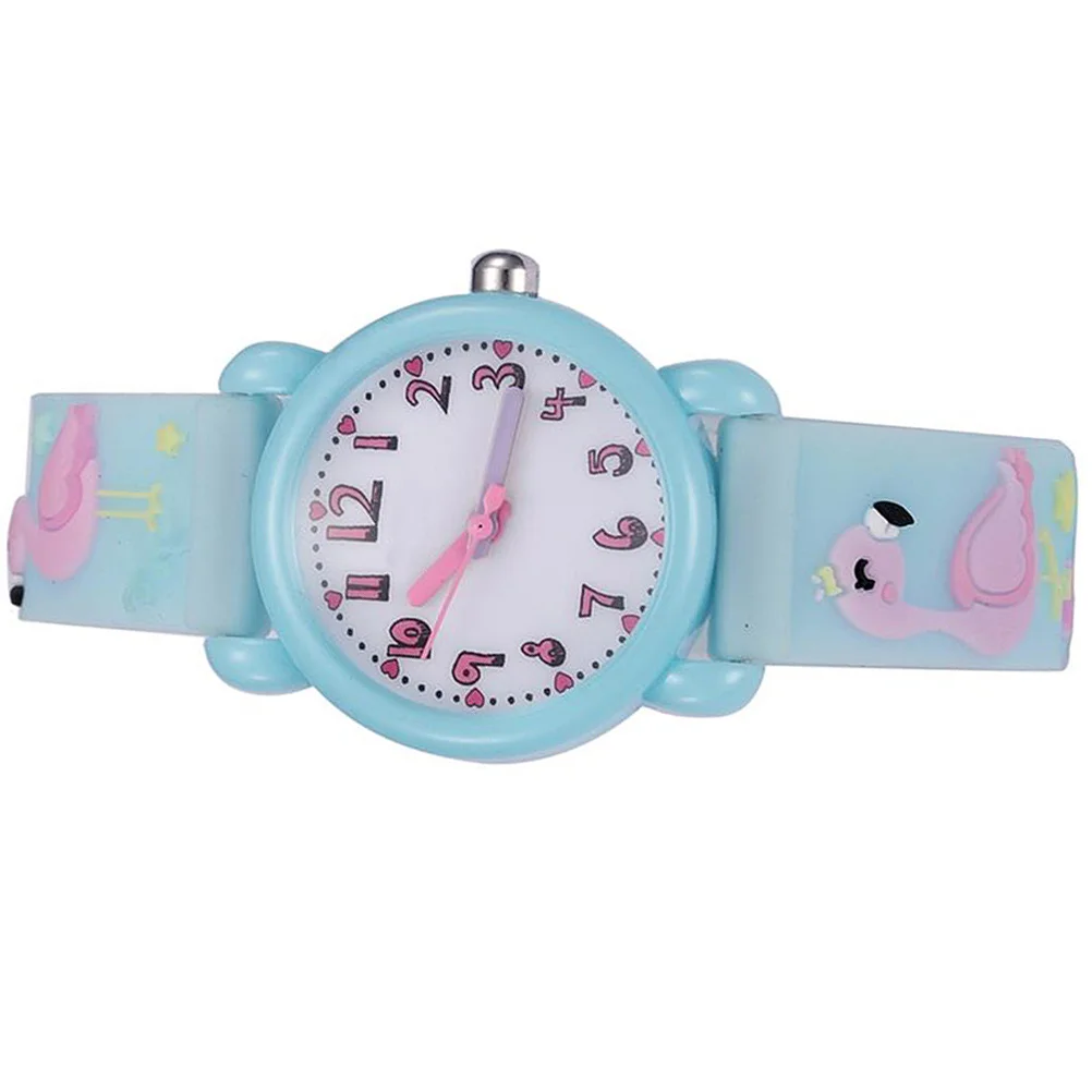 1Pcs Children's Wrist Watch Cute Flamingo Pattern 3D Creative Waterproof Fashion Kids Timepiece Sky- Watch