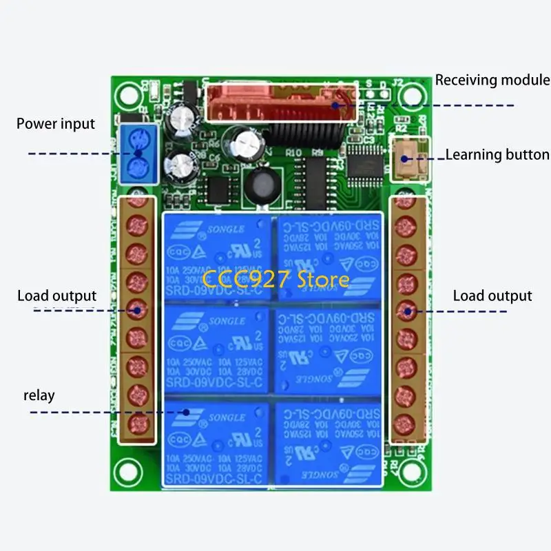 B03F untuk 12V 6ch Modul RF Wireless Switch Receiver Remote Control Transmitt