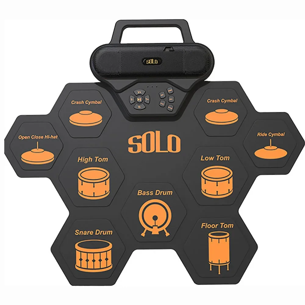 

Midi Roll Up Drum Practice Pad Электронная барабанная установка с разъемом для наушников Встроенная педаль динамика