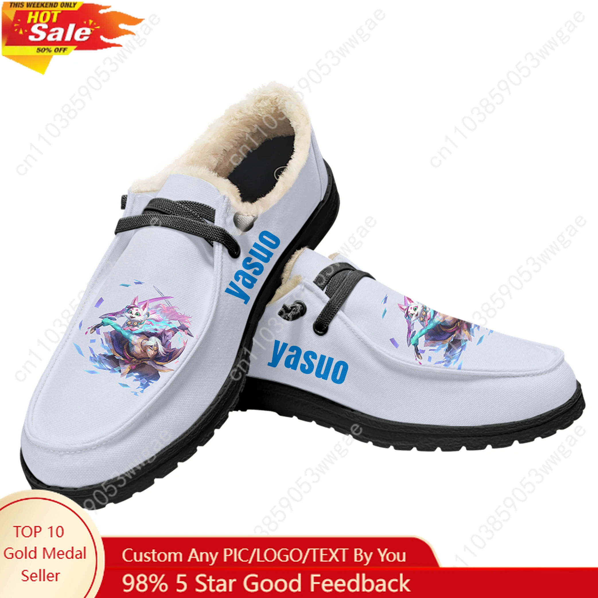 

Yasuo Velvet Flat Shoes Man Women Fashion Warm Casual Shoe Indoor Outdoor Comfortable Light Shoe Couple Customized Couple Shoes