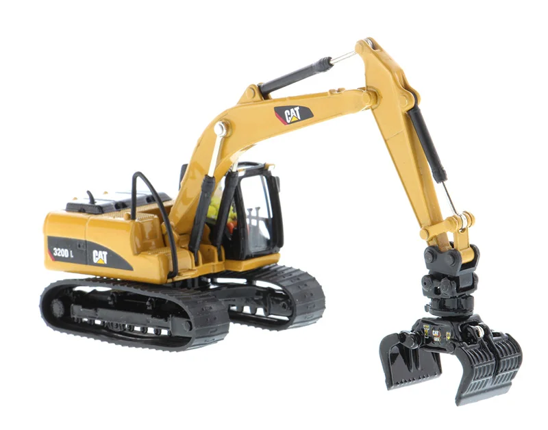 New 1/87 CAT 320D L Hydraulic Excavator with Multiple Work Tools HO Scale by DM Diecast Master #85652