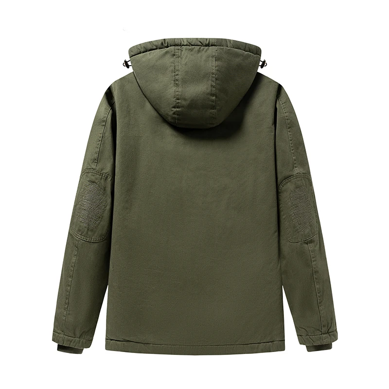 Winter Fleece Verdikking Heren Jas Nieuwe Warm Houden Afneembare Hoed Jassen Outdoor Mode Losse Veelzijdige Casual Solid Tops Mannen