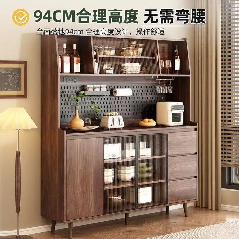 Solid wood dining side cabinet Living room household wine cabinet Tea cabinet Wall locker Multifunctional kitchen storage cabine