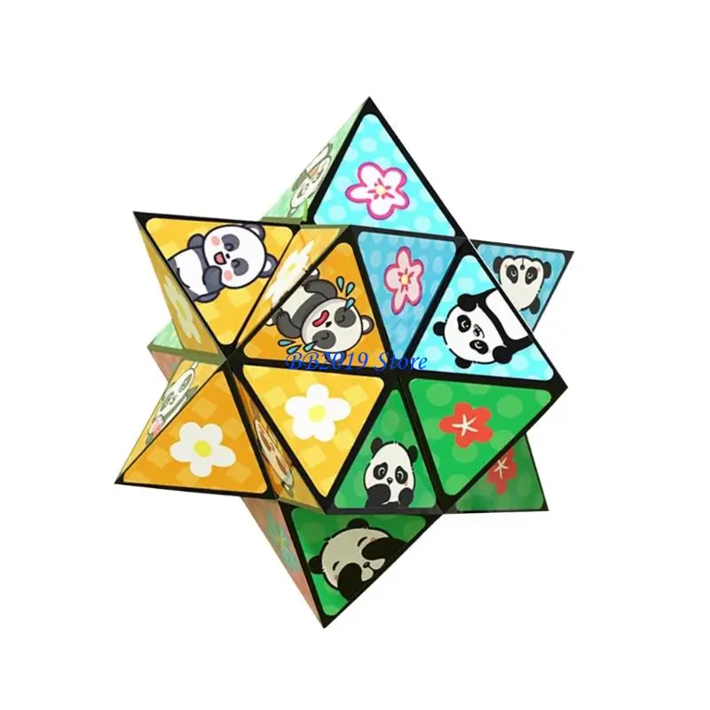 Q0KB Interaktive Flip-Fold-Würfel mit entzückendem Panda-Thema, Konzentrationshilfe
