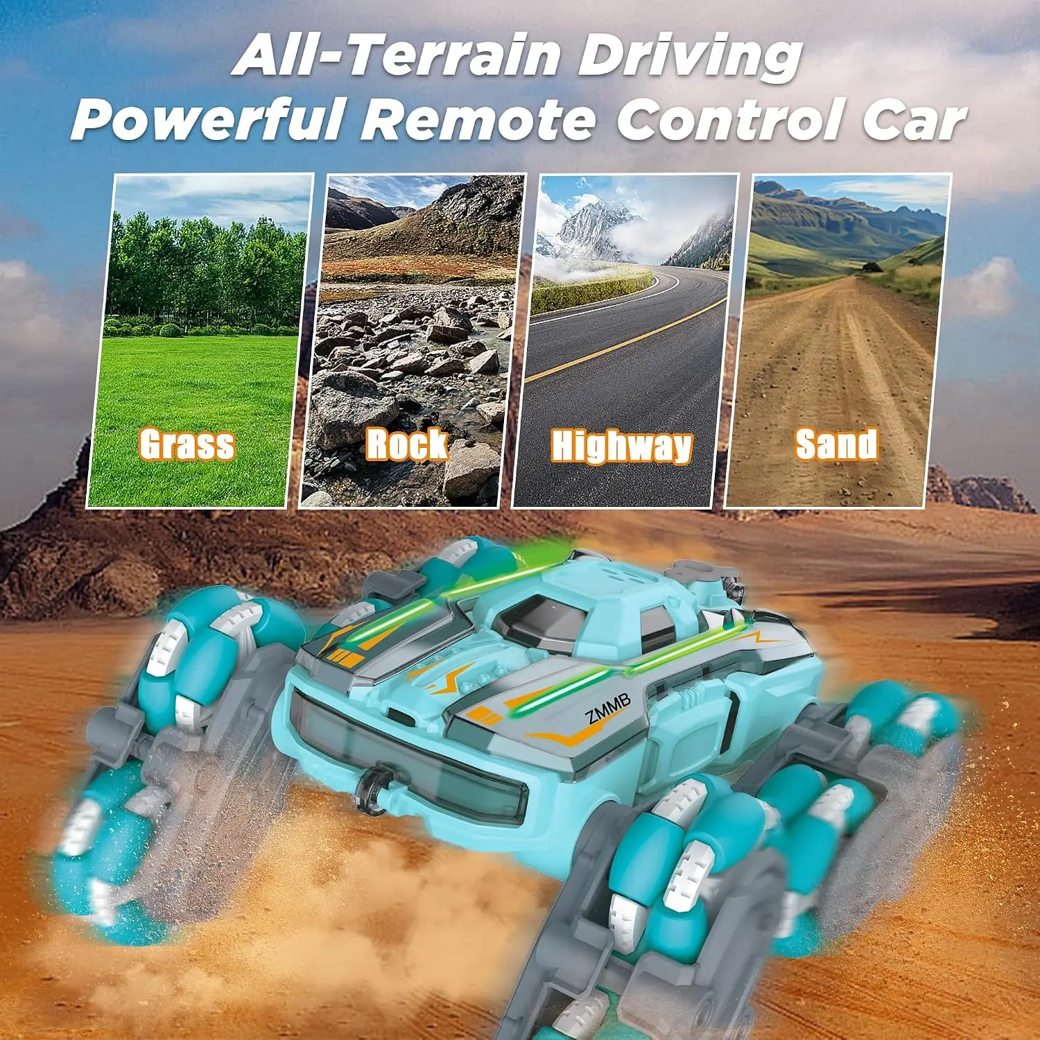 8 Wheel RC Stunt Car with Gesture Control, LED Lights, Double-Sided Off-Road Vehicle for Boys & Girls Ages 6-14 Gift