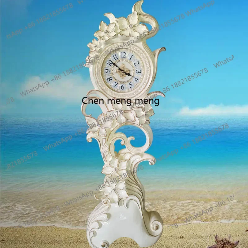 A74Floor clock household pendulum clock European home clock large seat   American fashion ornament vertical