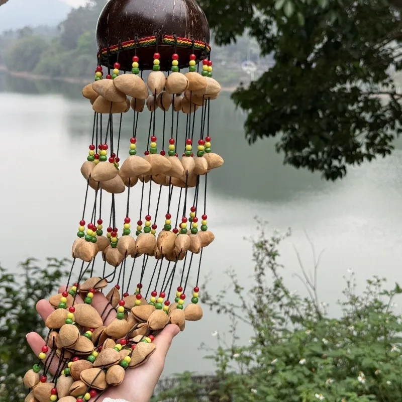 Fruit rattle sound beam row bell imported nut shell coconut shell wind chime backing track instrument
