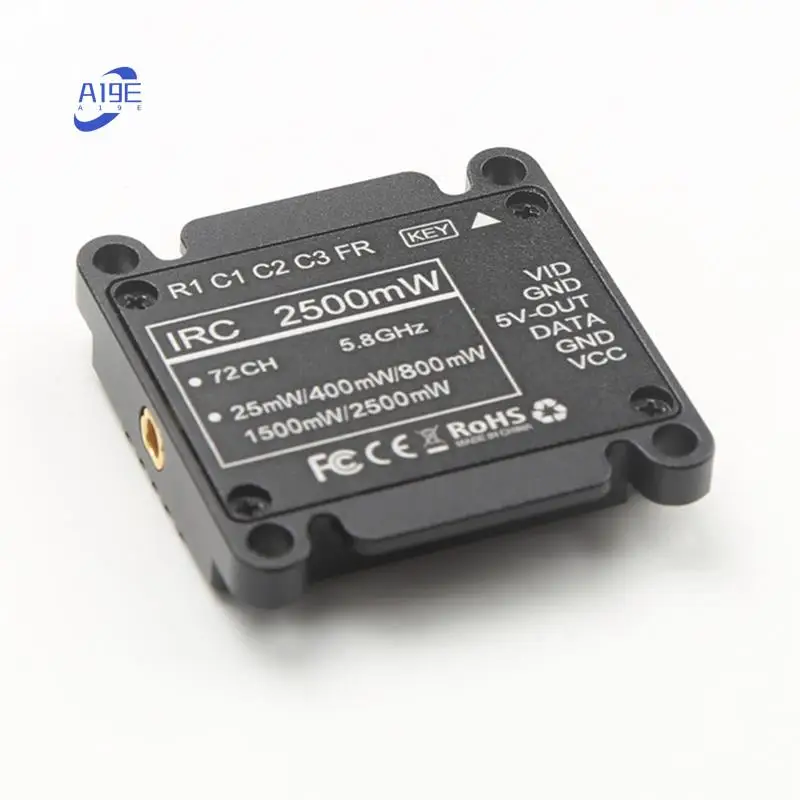 

A19E-5.8G 2.5W VTX 72CH MMCX FPV Video Transmitter PIT/25Mw/400Mw/800Mw/1500Mw/2500Mw For FPV Long Range Racing Drone
