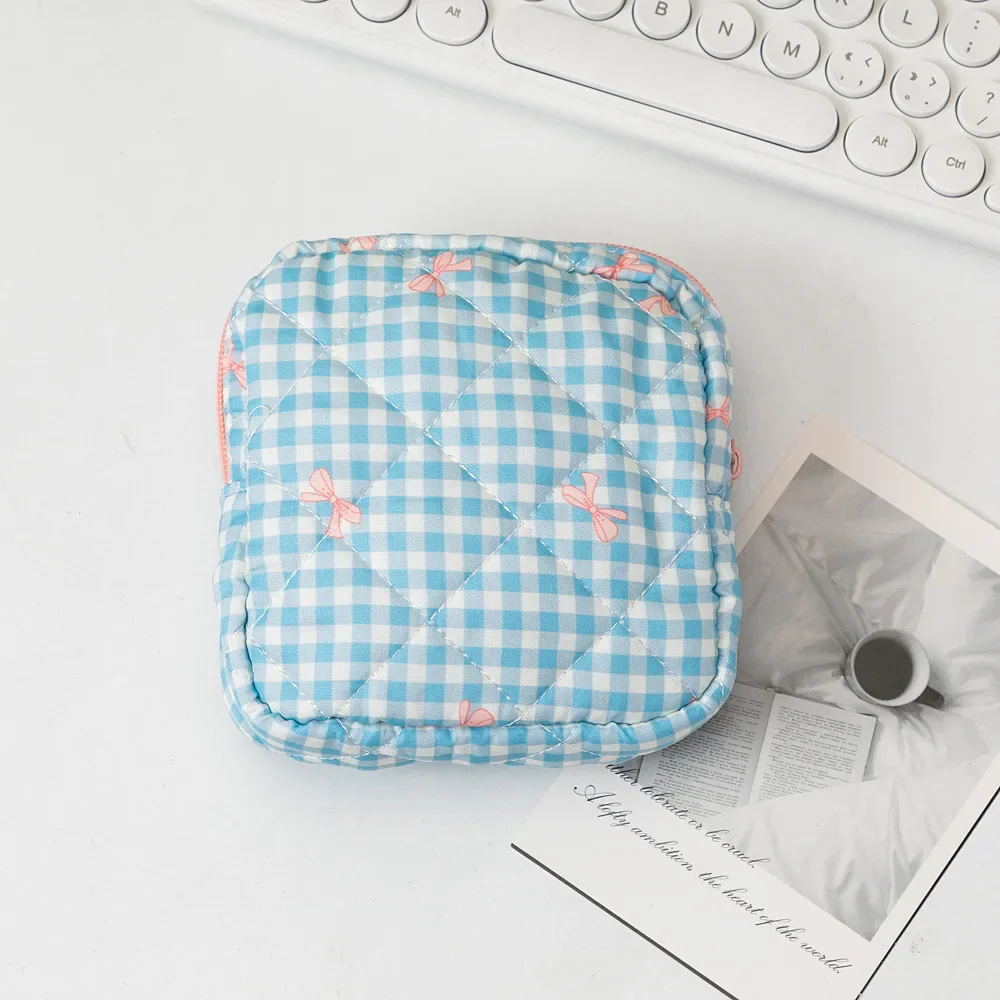 Nette Schleife Frauen Mini Kosmetik Tasche Damenbinden Lagerung Tasche Tragbare Tampon Halter Fall Mini Make-Up Lippenstift Lagerung Tasche Beutel – Detail 8