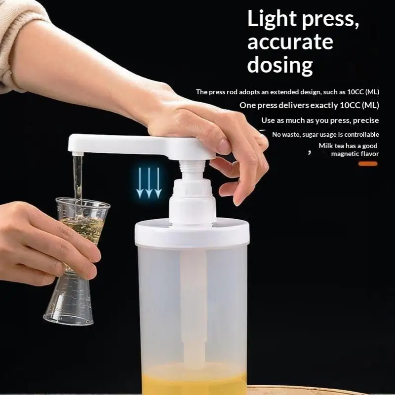 1Pcs Kitchen Honey Container 5-30CC Liquid Dispenser With Scale Coffee Syrup Bee Drip Bottle With Hydraulic Pump And Nozzle Hea view 4