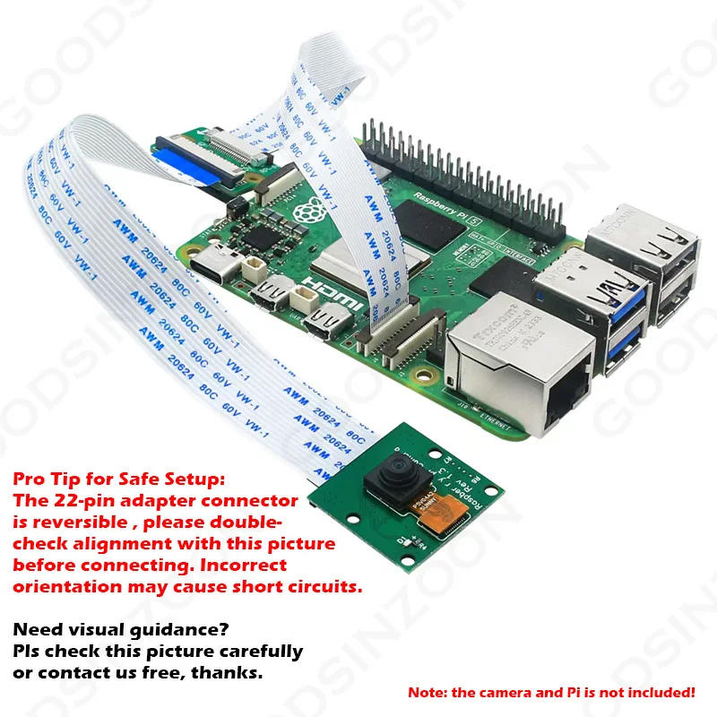Raspberry Pi 5 DSI CSI Cable Adapter board with 3pcs FFC Cable Kit,  4IN1 Camera Screen Expension Board Set for Raspberry Pi5