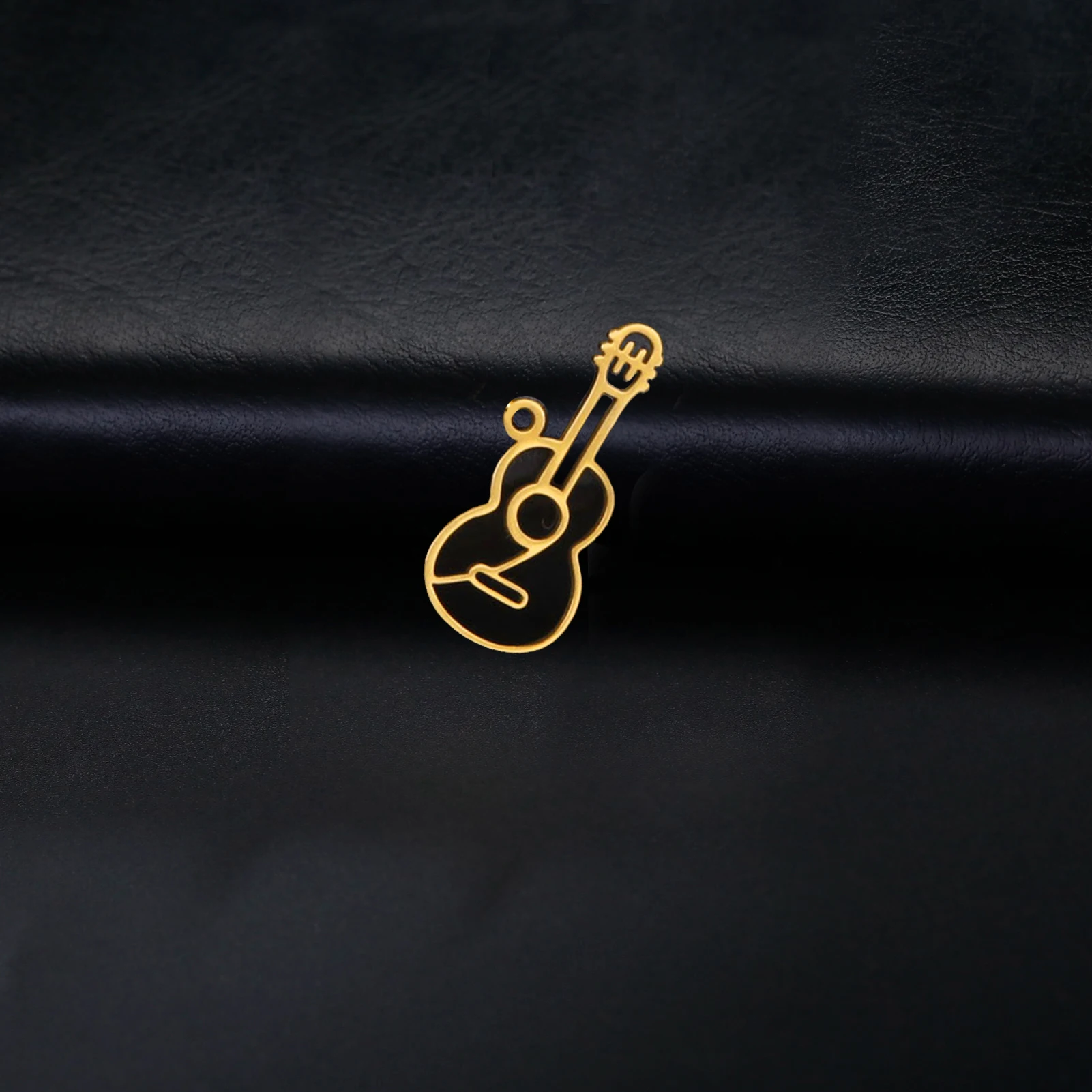 EUEAVAN 5pcs Musical Instrument Guitar Stainless Steel Charms for Jewelry Making Necklace Bracelet DIY Charm Pendant Wholesale image 2