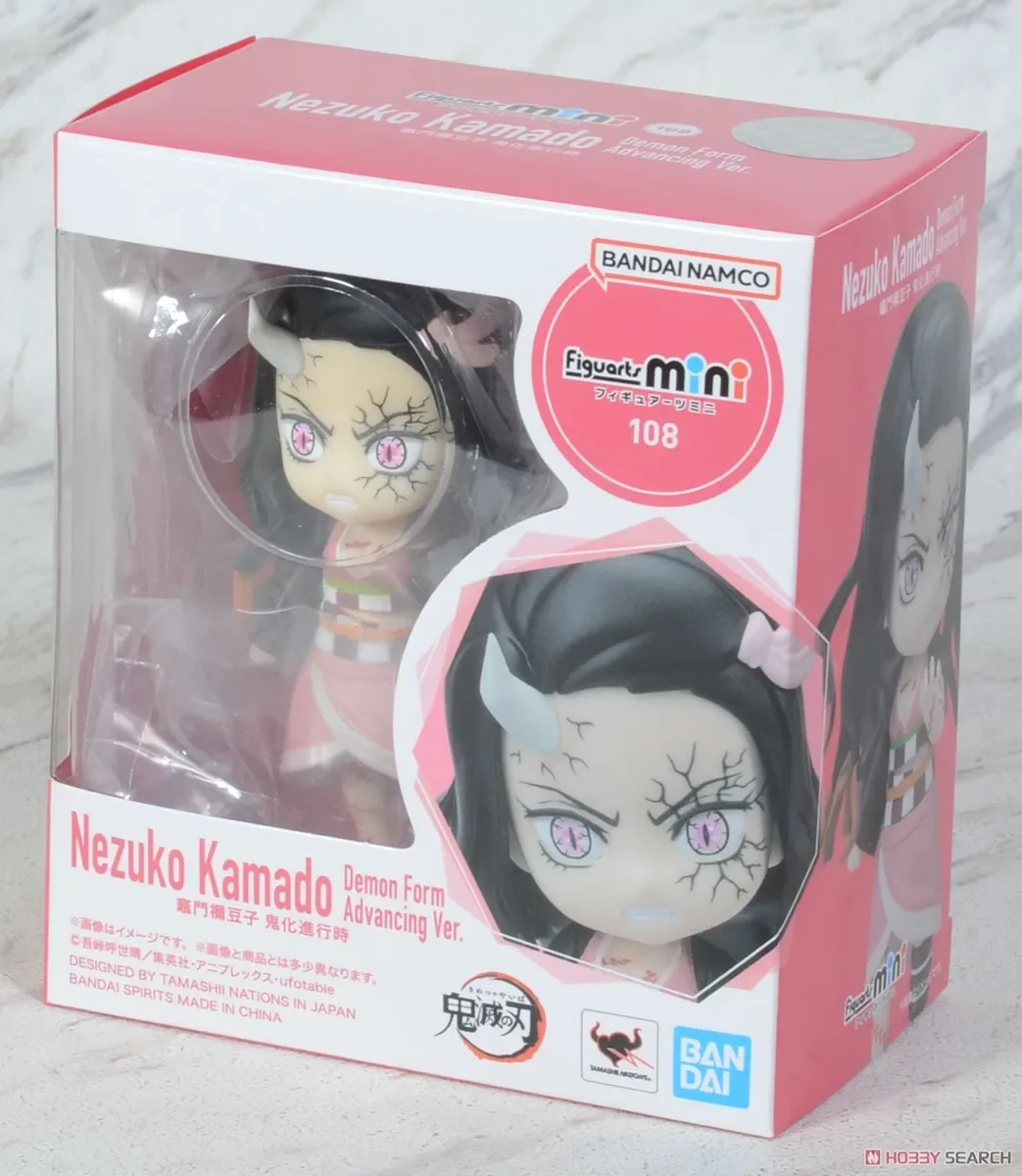 반다이 오리지널 피규어 미니 악마 슬레이어: Kimetsu no Yaiba Nezuko Kamado 악마 폼 애니메이션 액션 피규어 완성 모델