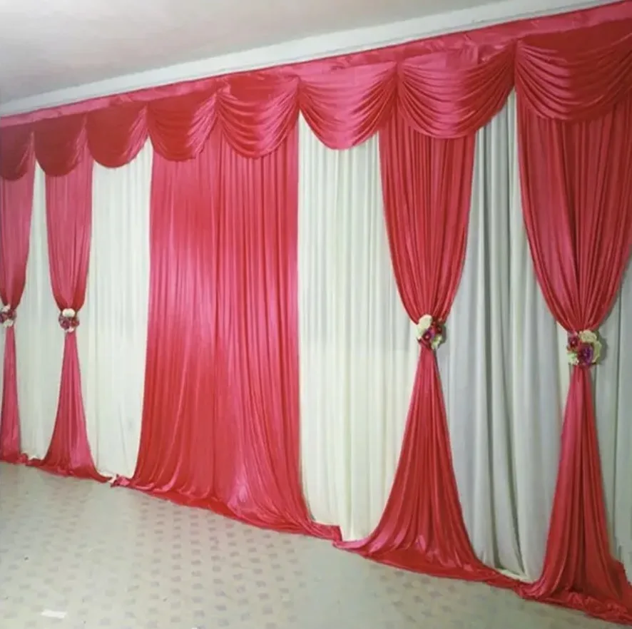 

Custom Fashion Wedding Backdrop with Beautiful Swag Wedding Drape and Curtain Wedding Event Party Background Drapery Decoration