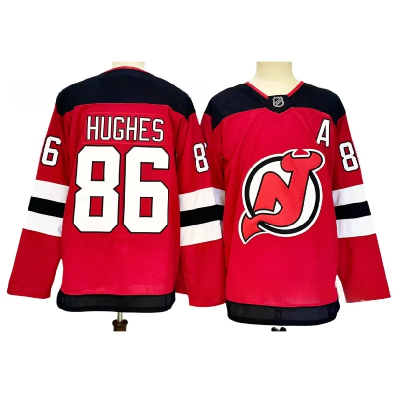 مخصص NHL الشيطان فريق هوكي الجليد جيرسي المطرزة هوكي موحدة 13 # 30 # 43 # 86 # ملابس رياضية من ألياف البوليستر للرجال #2