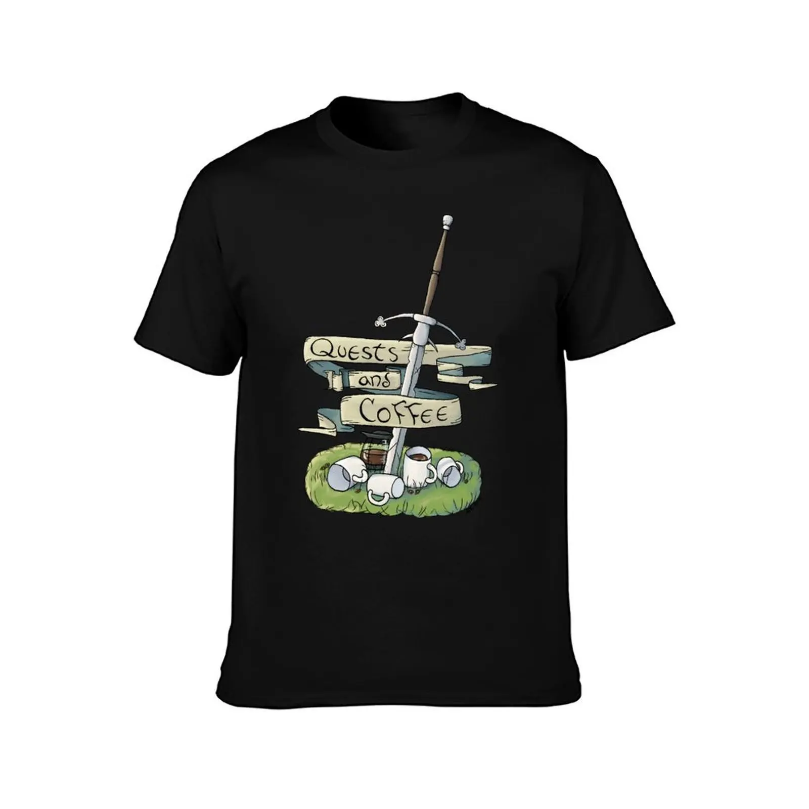 Quests and Coffee T-Shirt Work Casual Loose Fit T-Shirt
