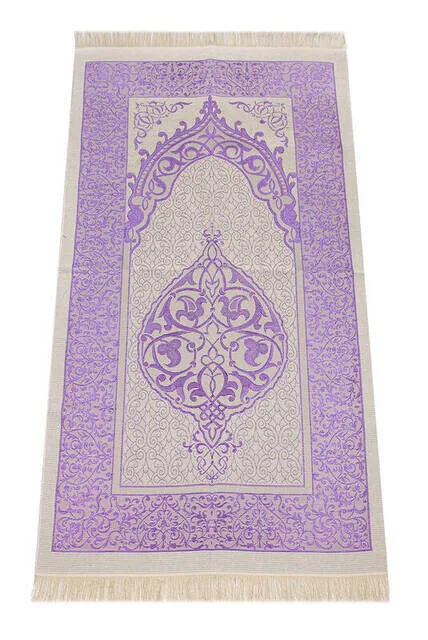 

Light Ottoman Taffeta Prayer Rug Lilac Muslim Islam Sheet Prayer Mat Holy Quraan Islamic Mats