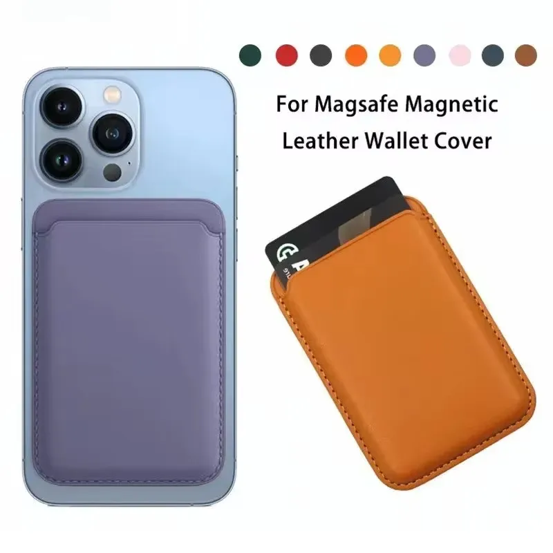 For iPhone 15 14 Plus 13 12 Pro Max Mini Serise Magnetic Leather Card Holder Wallet for Apple Magsafe Cover Accessory