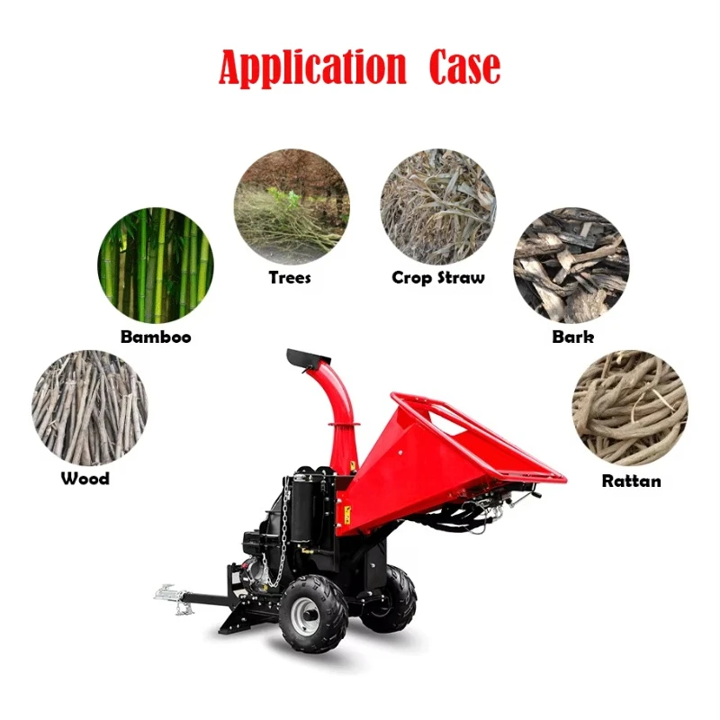 

Heavy Duty Wood Chipper Shredder Mobile Branch Log Crusher for Farm Orchard Yard Waste Mulching