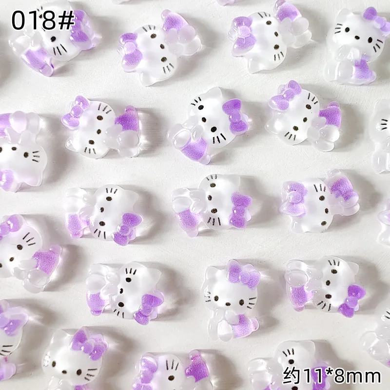 20Pcs Hello Kitty Y2K Fake Nail Stickers Cinnamoroll Sanrio Anime Kuromi Mymelody Diy Parts Jewelry Accessories Cartoon Toy Gift