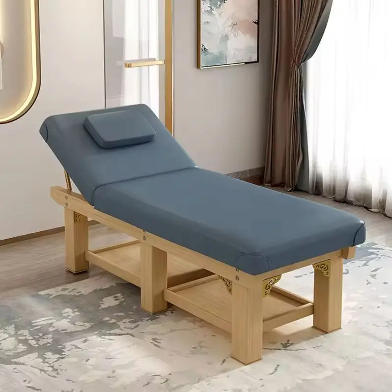 Portable Modern Adjustable Wood Frames Table Body Spa Facial Beauty Salon Massage Bed