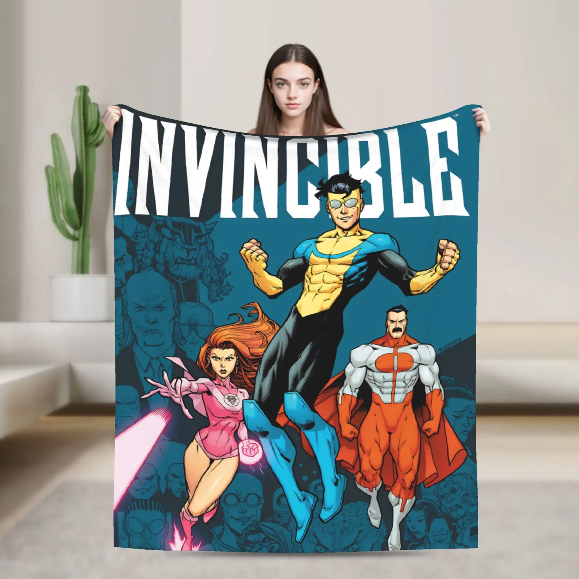 Invincible Omniman Amazing Hero Anime Blankets Quality Warm Soft  Throw Blanket Winter Couch Chair Sofa Bed Novelty Bedspread