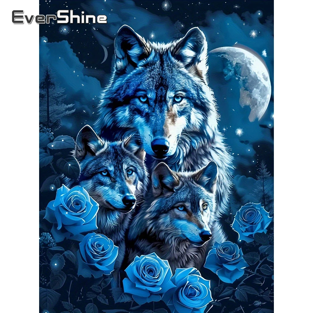 EverShine Diamond Painting Wolf Picture Rhinestones Embroide