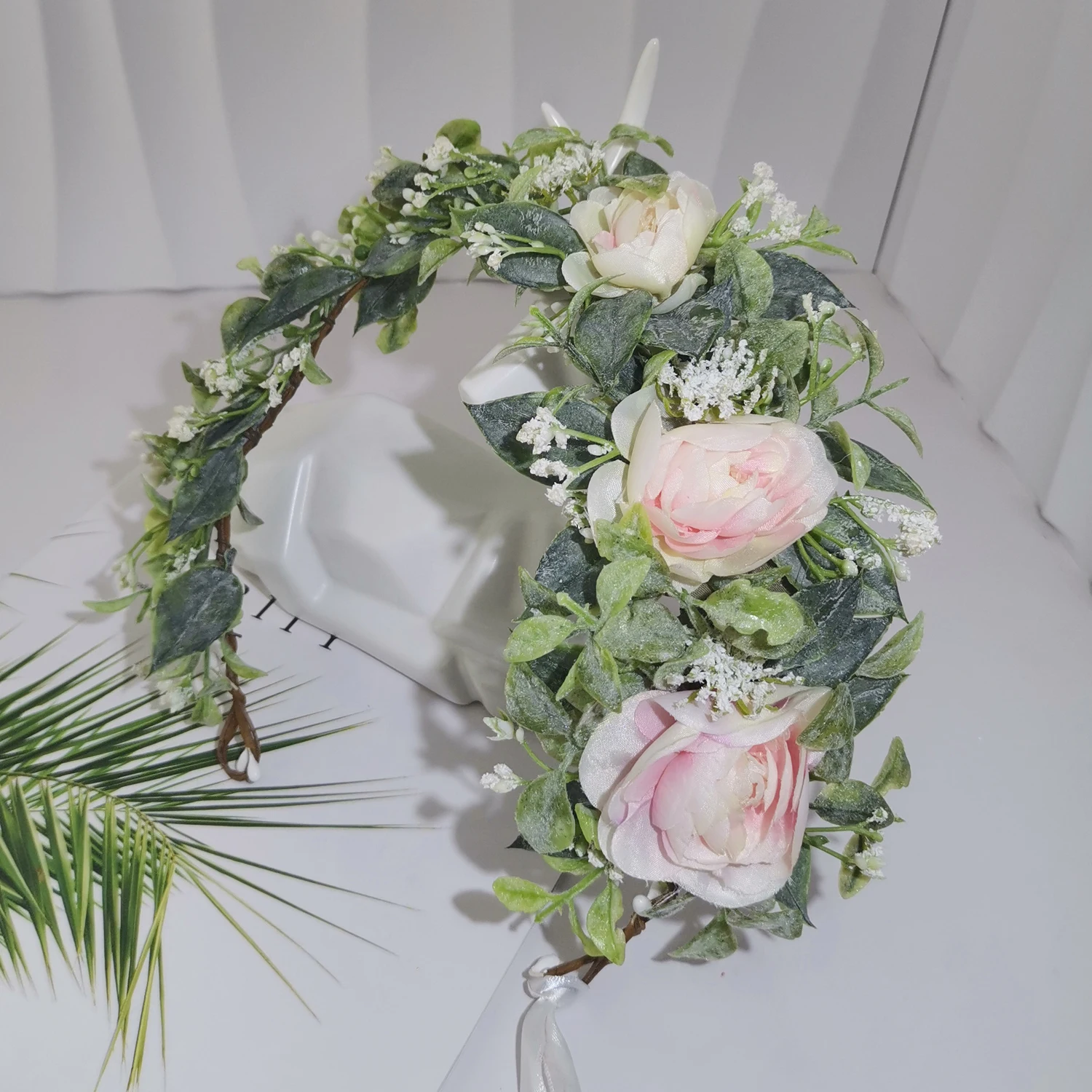 

Rose Flower Headband Wedding Hair Accessories Women Headdress Engagement Headpiece Bridal Hairwear Floral Flower Crown Wreath