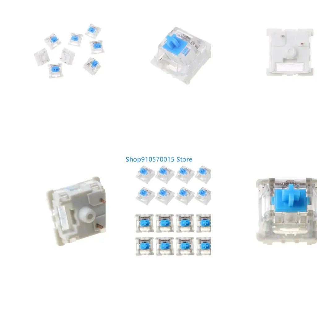 B95C 10Pcs Bluish White Switch Linear Switch for Mechanical Keyboard Switch for Backlit Mechanical Keyboard 60g 3pins