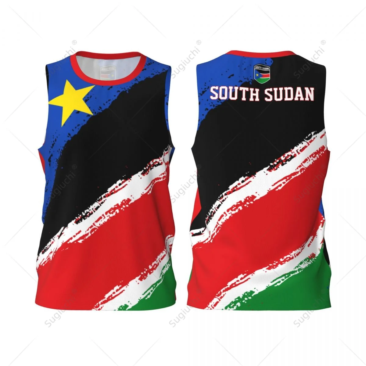 Men Basketball Sports South Sudan Flag Running Fitness Multifunction Jersey Sleeveless shirt Custom Name Nunber Exclusive