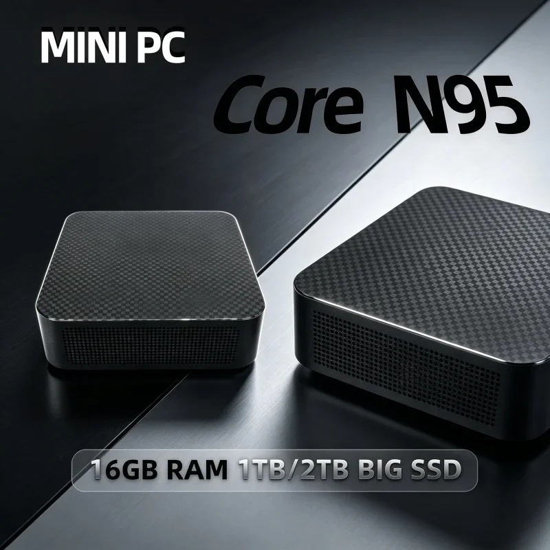 Well-equipped 2026 Light Mini PC Intel N95 8/16GB RAM SSD 4K WiFi6 BT5.2 Outdoor Study Entertainment Laptop