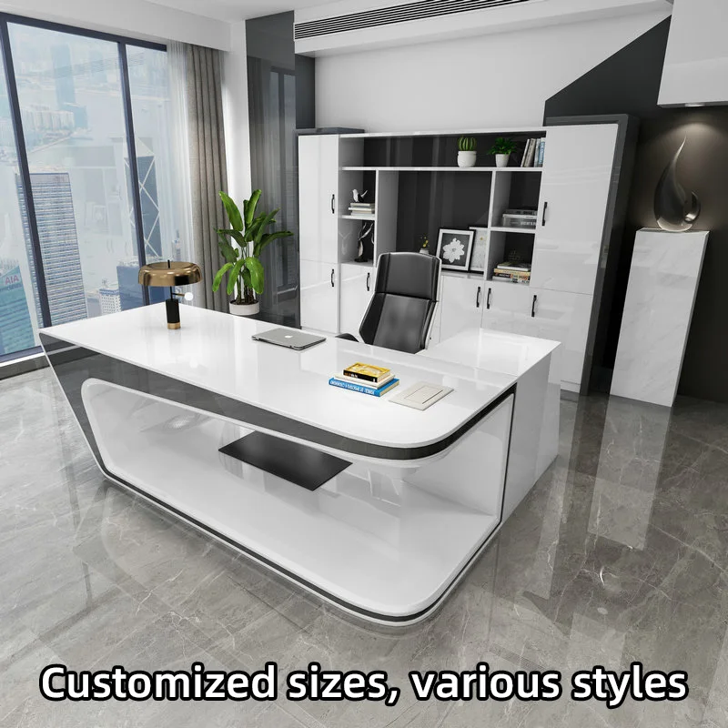 New A09 RongQi New Signature Modern Modular Commercial Desk For Bosses Executives MDF Modern Minimalism Design Office Use